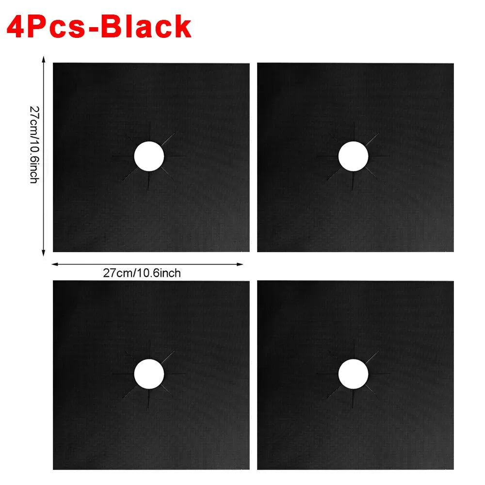 4 Piece Gas Stove Protector Cooker Lid Liner Cleaning Pad For Kitchen