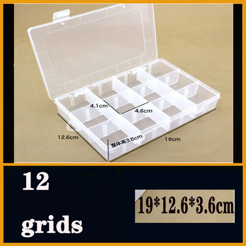 Transparent Plastic box Screw Compartment Box Jewelry Earring Display