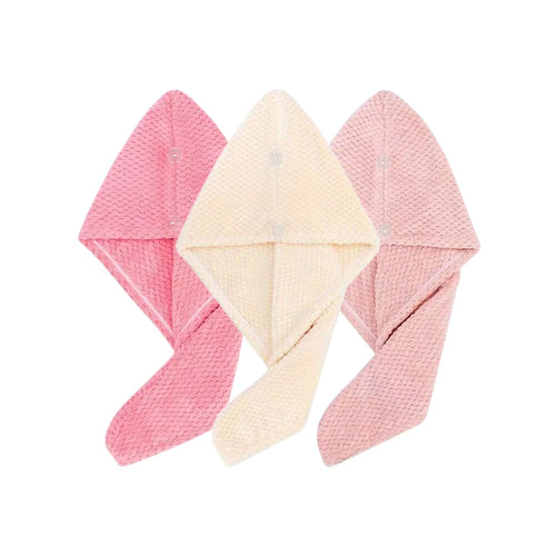 Solid color hair towel Textured dry hair cap 9.8 "X 25.5" absorbent