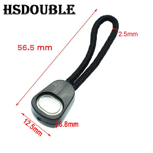10 Pcs/Pack Zipper Pulls Cord Ends Strap Lariat Black For Apparel