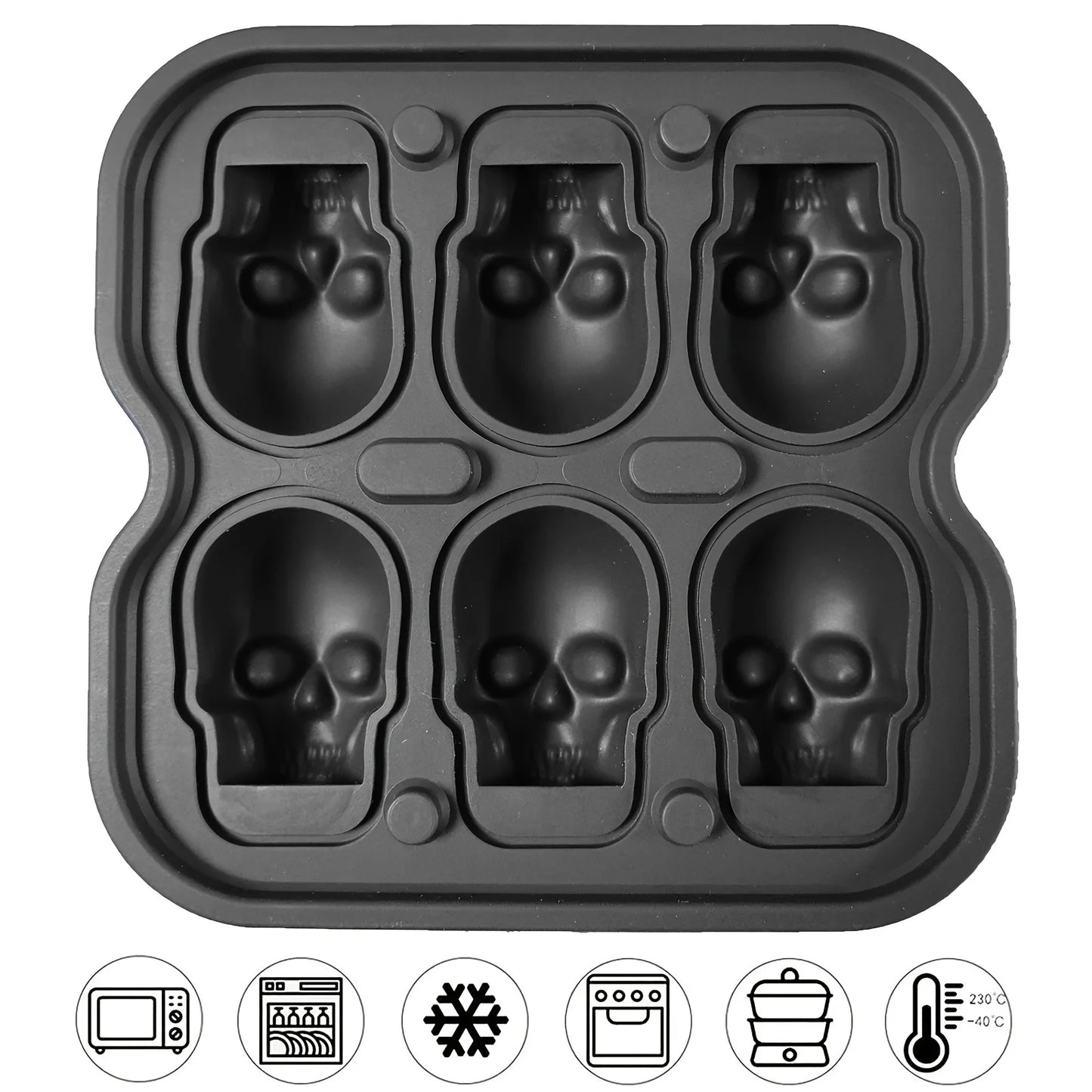 Skull Ice Ball Mold Silicone 3D Flexible Ice Cube Trays BPA Free Ice