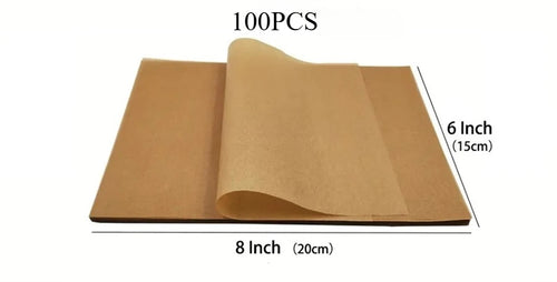 50/100Pcs Unbleached Baking Parchment Paper Sheets for Air Fryer Oven