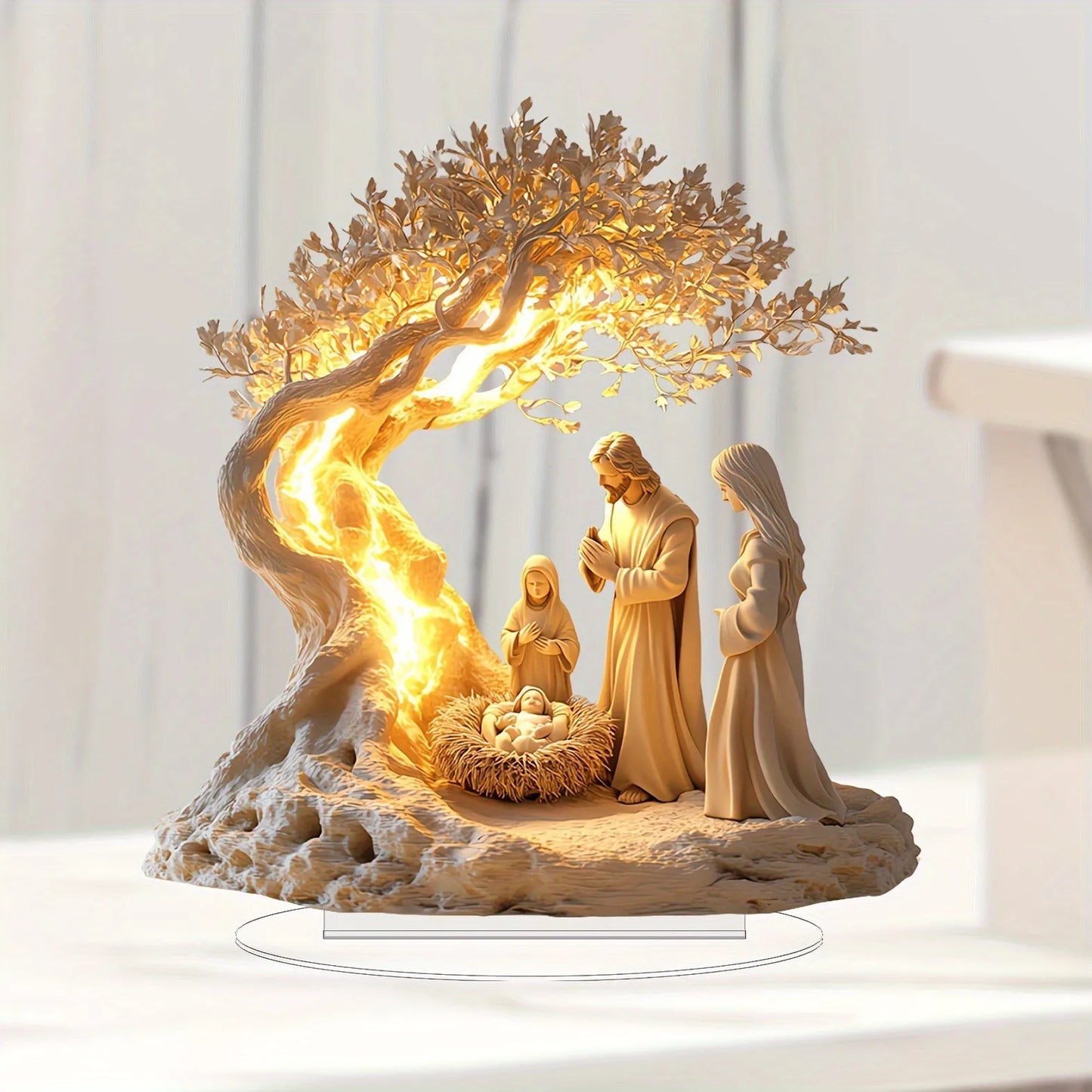 2D Flat Acrylic Tabletop Decoration for Jesus' Birth Scene Holiday