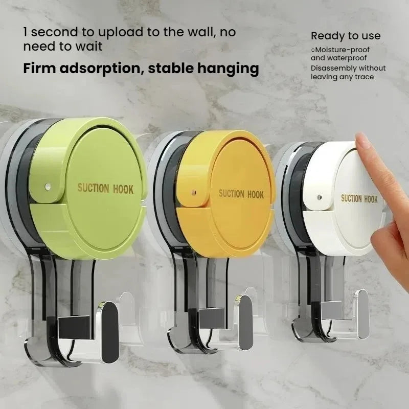 Wall Mounted Vacuum Suction Cup Hook No-Drilling Key Towel Hanger Hook