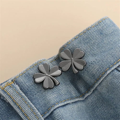 1 Pair Jeans Button Adjustable Clips for Pant Skirts Waist Tightener
