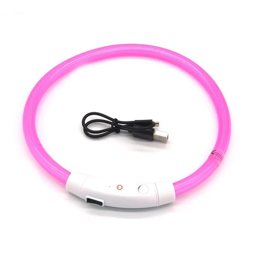 USB Rechargeable Fiber Optic Collar Pet Dog LED Light Collar Luminous