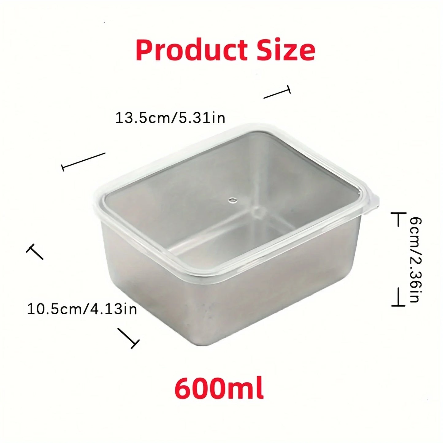 6-Piece Stainless Steel Food Storage Containers Set With Lids -