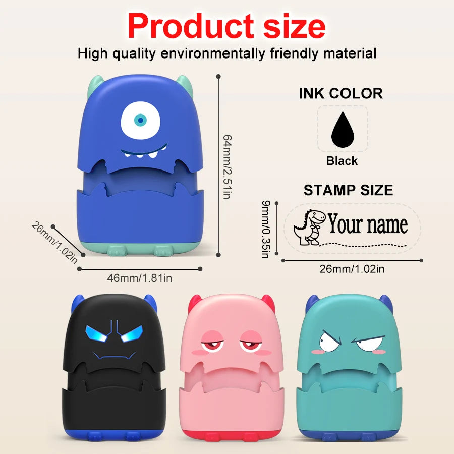Custom Cartoon Baby Name Stamp Kit - Reusable for Cotton/Modal Clothes
