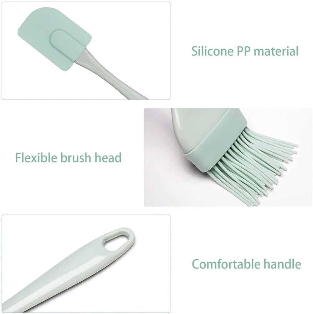 3Pcs Cream Scraper DIY Bread Cake Butter Spatula Mixer Oil Brushs