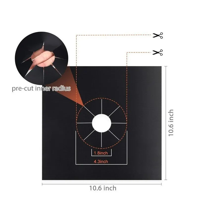 4 Piece Gas Stove Protector Cooker Lid Liner Cleaning Pad For Kitchen