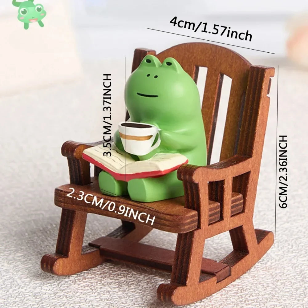 Frog Rocker Chair Cute Japanese Healing Small Decoration Office
