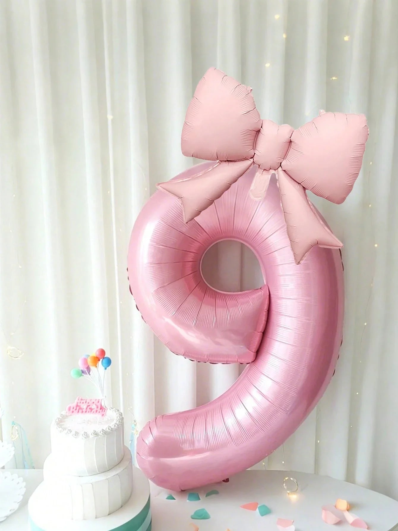 40inch Pink Digital Bowknot Bow Aluminum Foil Balloons for Girls