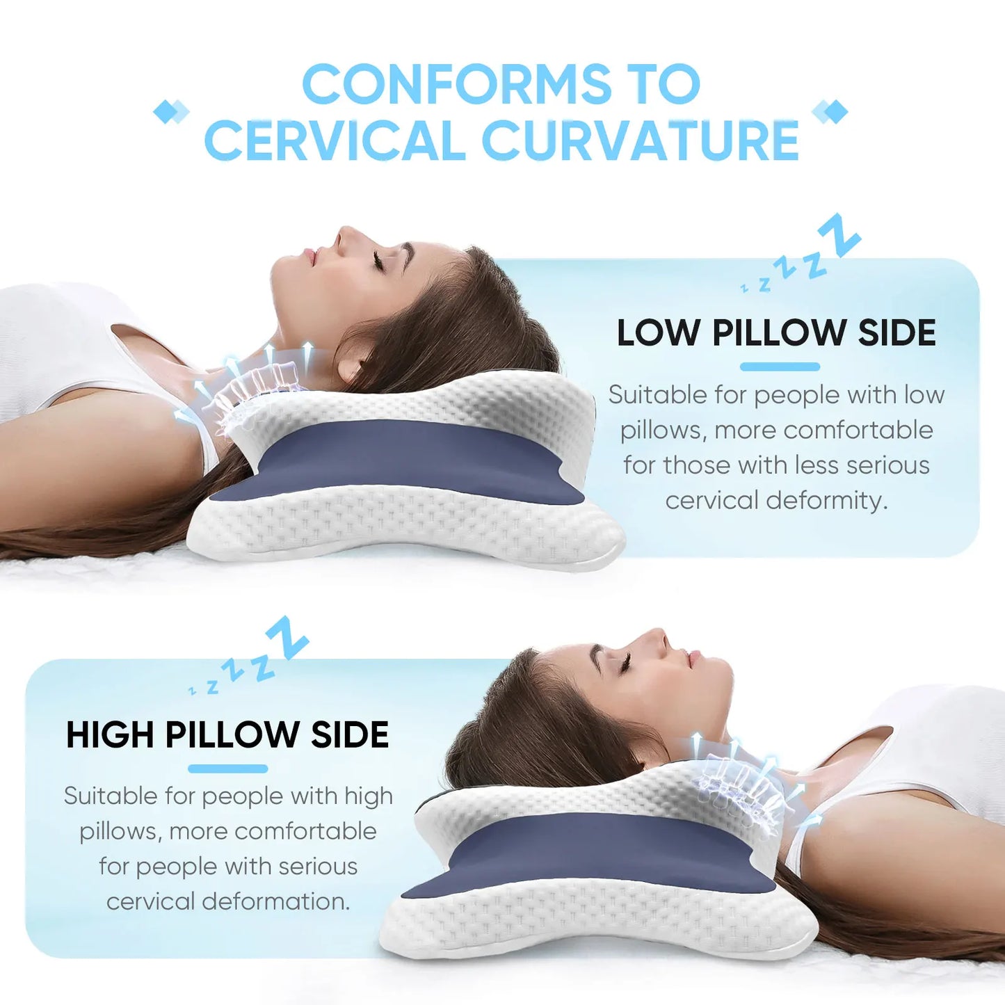 Memory Foam Pillow Cervical Pillow Neck Pain Relief Contour Ergonomic
