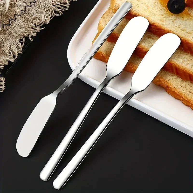 2 pieces, butter knife, stainless steel butter knife, cheese spreader,
