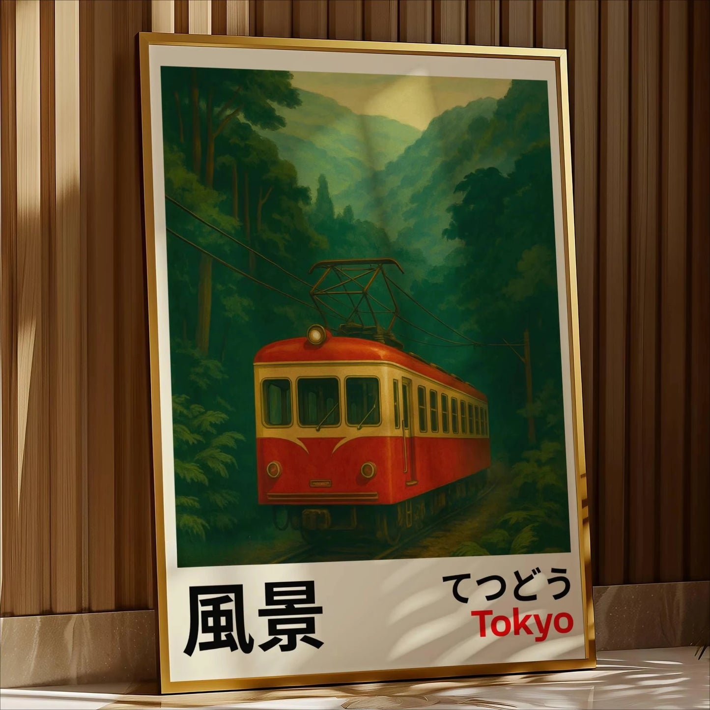 Vintage Japanese Landscape Canvas Print - Asian Art Railway Wall Art
