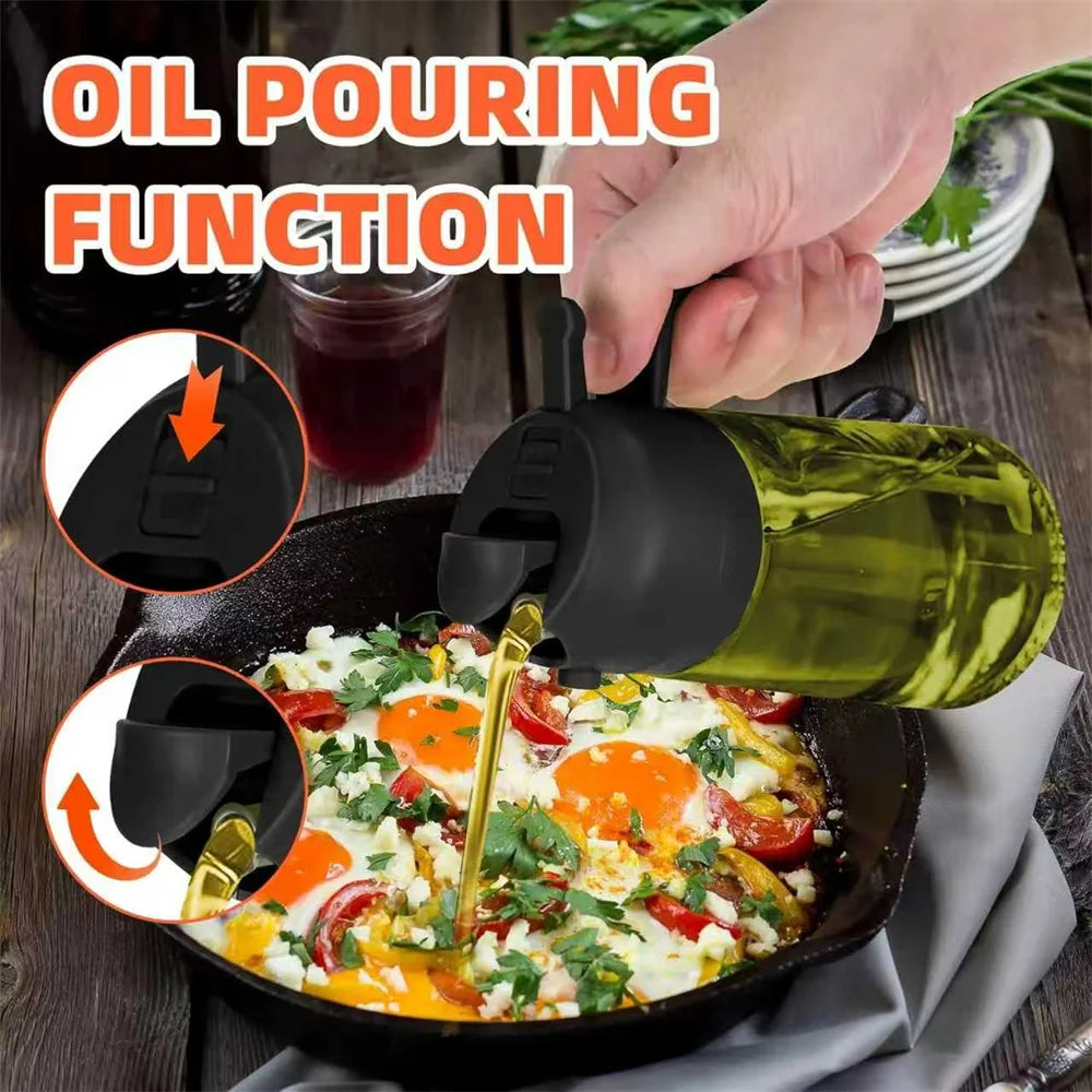 470 ml Oil Sprayer for Cooking,2-in-1 Olive Oil Dispenser and Oil