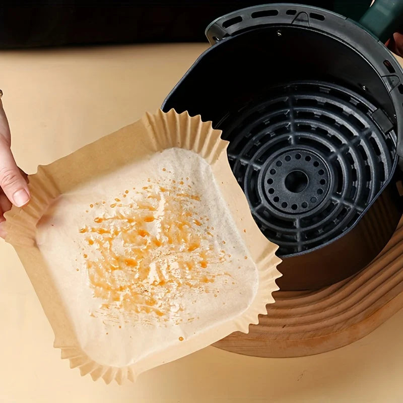 10-200pcs Air Fryer Disposable Paper Liner Square Air Fryer Liner Oil