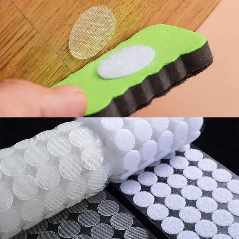 10/15/20mm Transparent Dot Sticker Self Adhesive Hook and Loop