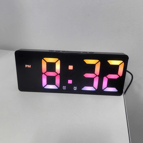 Digital Alarm Clock Voice Control Teperature Snooze Night Mode Desktop