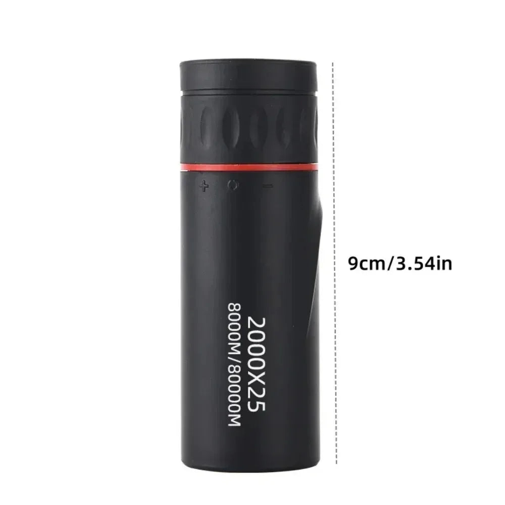 2000x25 HD Monocular Telescope: Mini Portable, for Outdoor Camping,