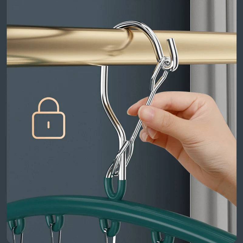 10 Clips Stainless Steel Sock Clip Pace-Saving Arc Sock Drying Rack