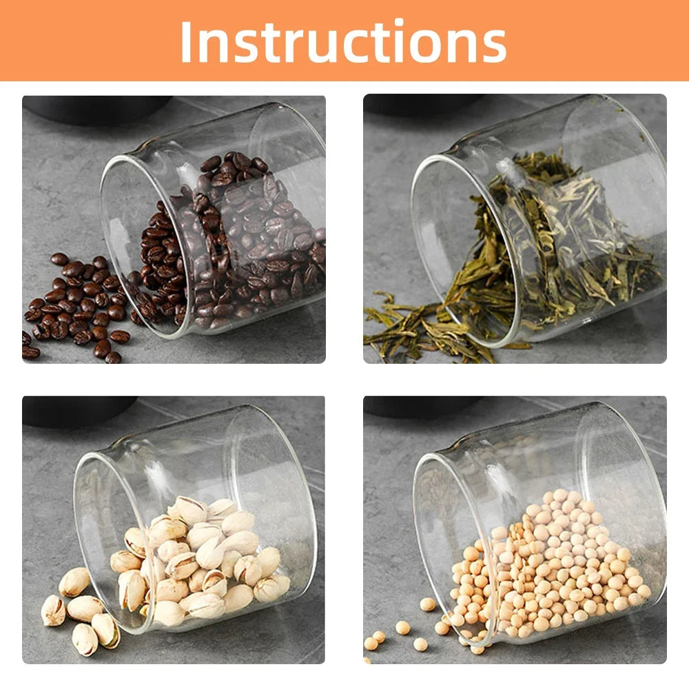 Vacuum Sealed Jar Coffee Bean Storage Bottle Kitchen Food Grain Tea