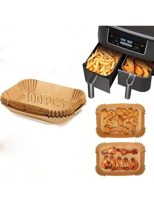 10-200pcs Air Fryer Disposable Paper Liner Square Air Fryer Liner Oil