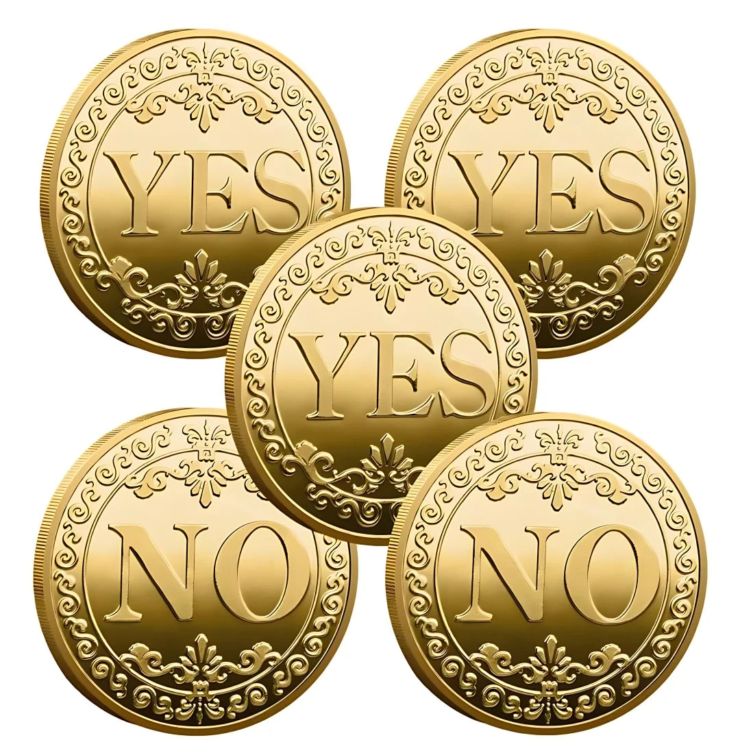 YES NO Decision Coins Magic Coin Collections Good Luck Vintage Antique