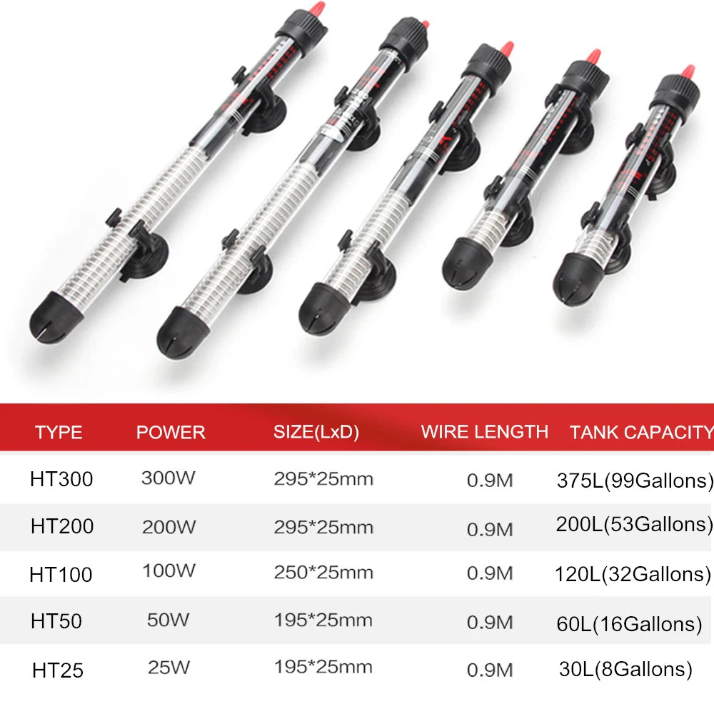 110v-220v Adjustable Temperature Thermostat Heater Rod 25W/ 50W/ 100W/