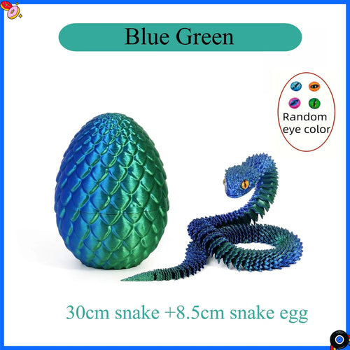 3D Printed Snake with Egg Joint Mobility Simulate Snake Ornament