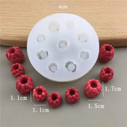 3D Blueberry Raspberry Candle Mold Simulation Fruit Fondant Silicone