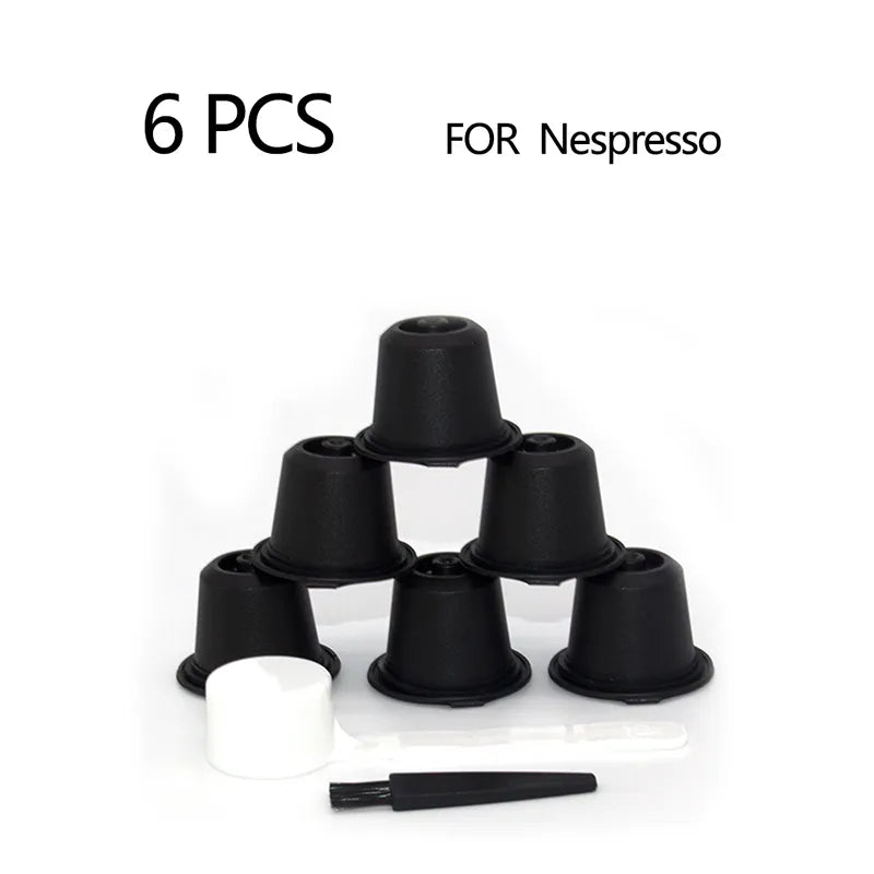 6PCS Refillable Reusable Nespresso Coffee Capsule Reutilisable