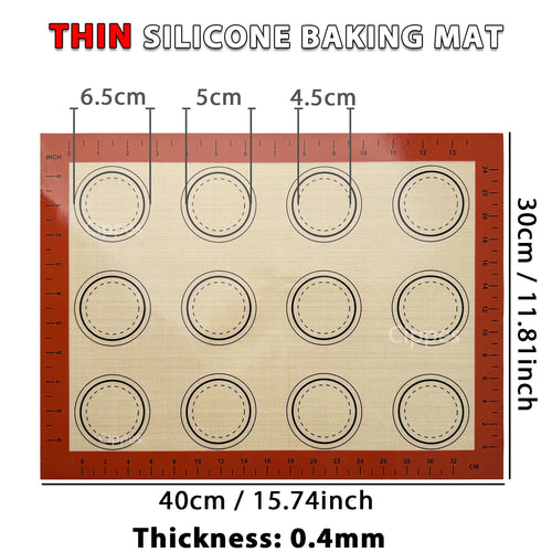 1PC Silicone Baking Mat for Oven, Thin 0.4mm, Reusable Non Stick Heat