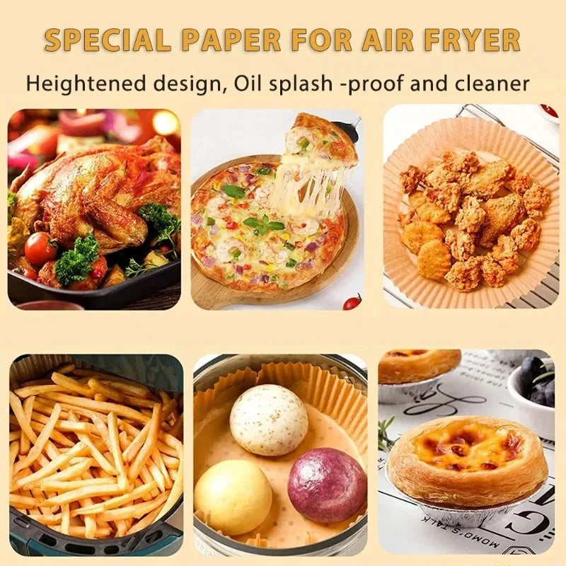 50/100/200Pcs Air Fryer Baking Paper Non-Stick Airfryer Baking Papers
