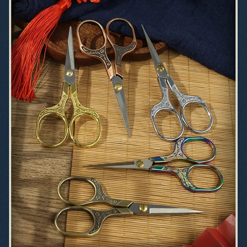 1PC Sewing Scissors Stainless Steel Retro Embroidery Tailor Scissors