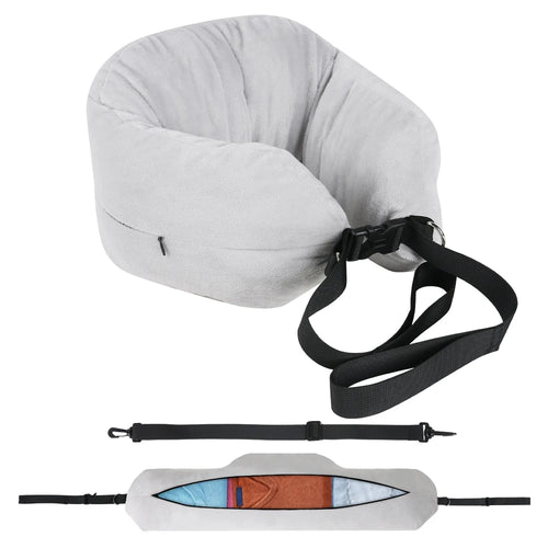 Travel Neck Pillow with Fillable Clothing U-Shaped Pillowcase, Extra