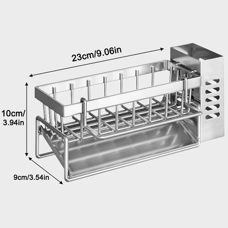 Sink Cleaning Tools Storage Rack Kitchen Multifunctional Stainless