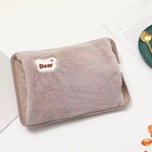 Electric Hot Water Bag Reusable Plush Hot Water Bottle EU Plug