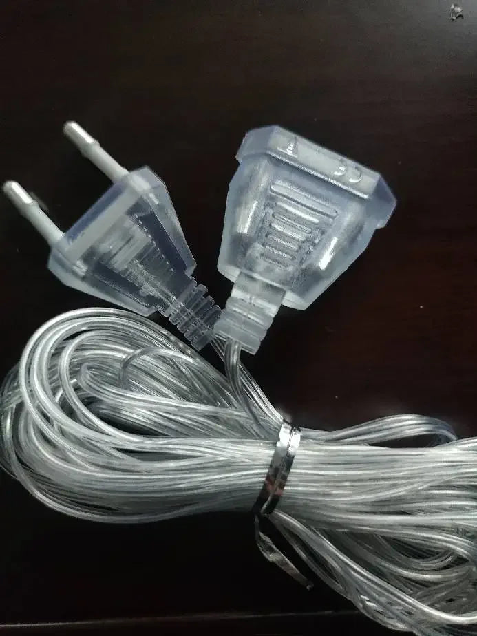 3M 5M Power Extension Cord For EU Plug LED Holiday Light String