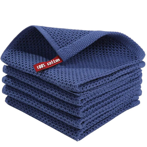 Cotton Towel Soft Absorbent Dishcloth Kitchen Dish Rags Honeycomb