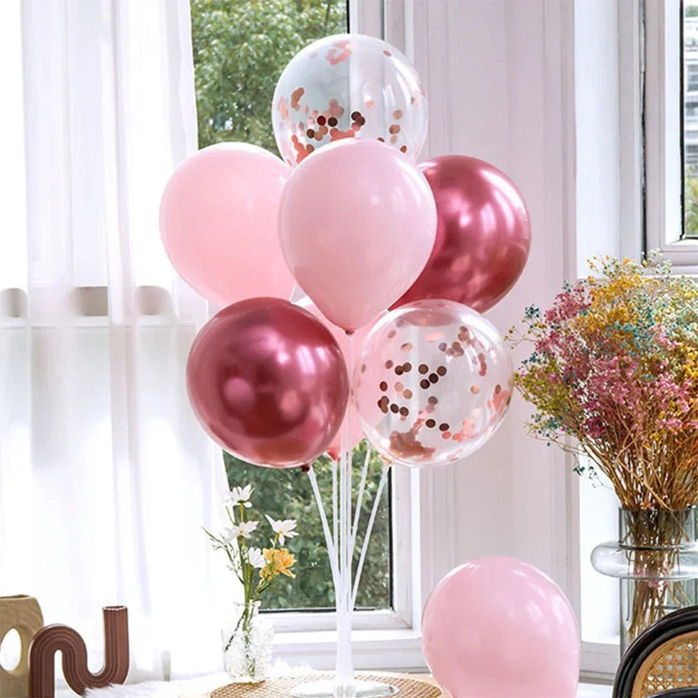 Runtow 1set Birthday Balloon Stand Kit, Balloon Stand With Base And