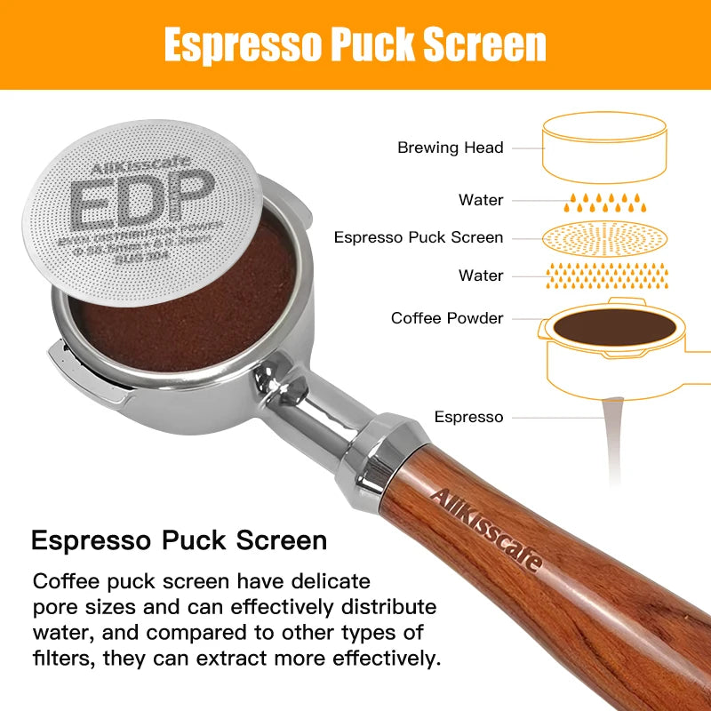 Alikisscafe Coffee Puck Screen 0.2mm Espresso Filter 51mm 53.5mm