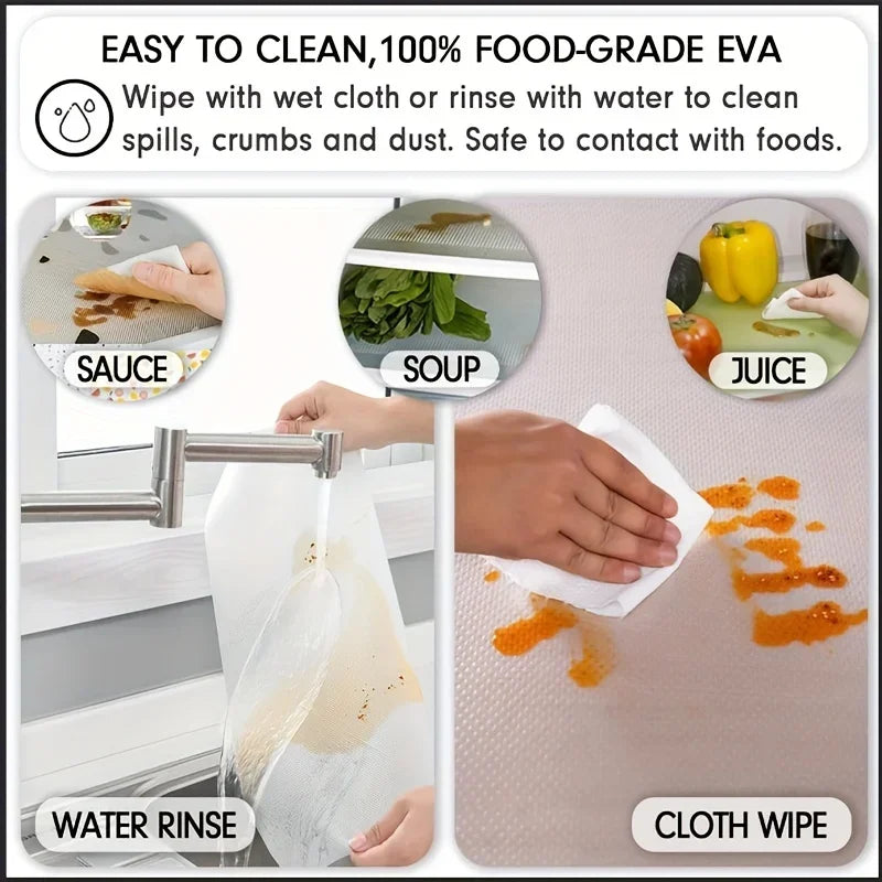 4PCS EVA Waterproof Refrigerator Liner Mat Washable Mildew Kitchen Pad