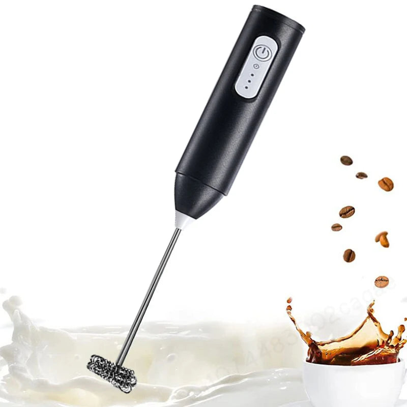 Electric Milk Frother 2 In 1 Rechargeable  Blender Stainless Steel 3