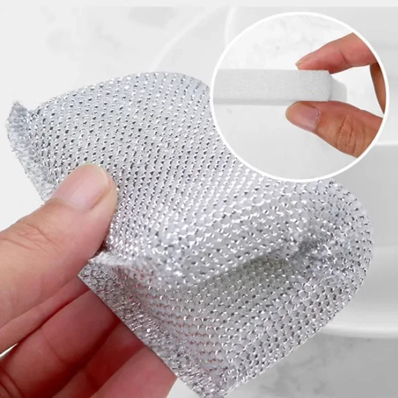 4pcs Kitchen Dishwashing Sponge Does Not Hurt Pot Brush Pot Artifact