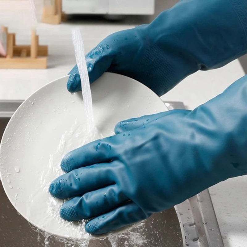 2/4 Pairs Waterproof Gloves with Fleece Thicked Cleaning Gloves