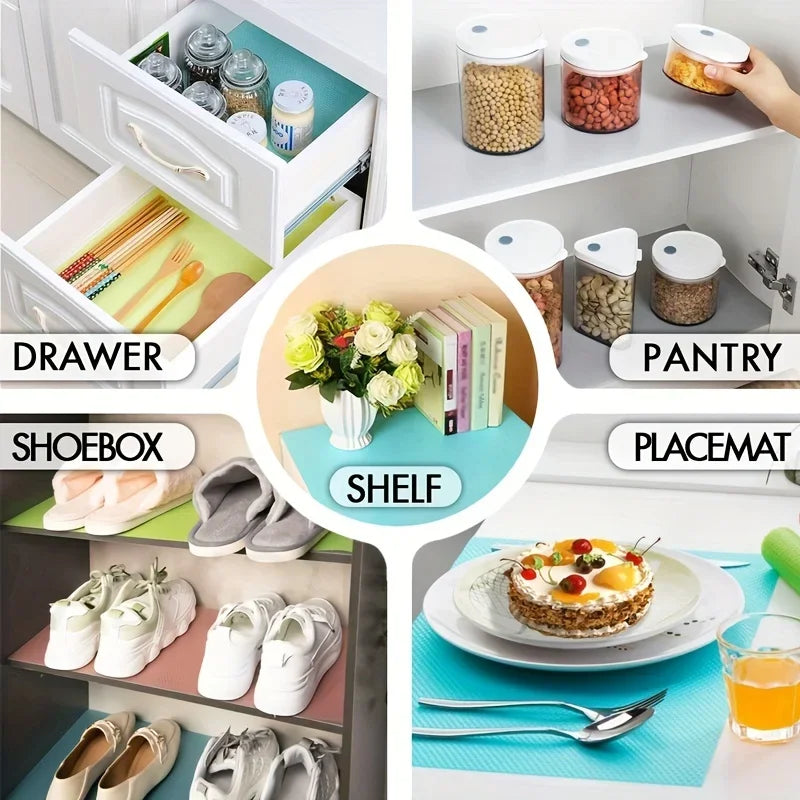 4PCS EVA Waterproof Refrigerator Liner Mat Washable Mildew Kitchen Pad