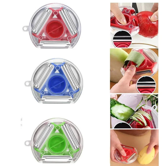 1/3Pcs 3 In 1 Multifunctional Peeler Magic Trio Peeler Set Slicer