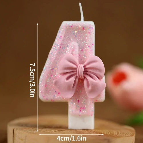 New Number Cake Candle Pink Glitter Birthday Candle 1 2 3 4 5 6 7 8 9
