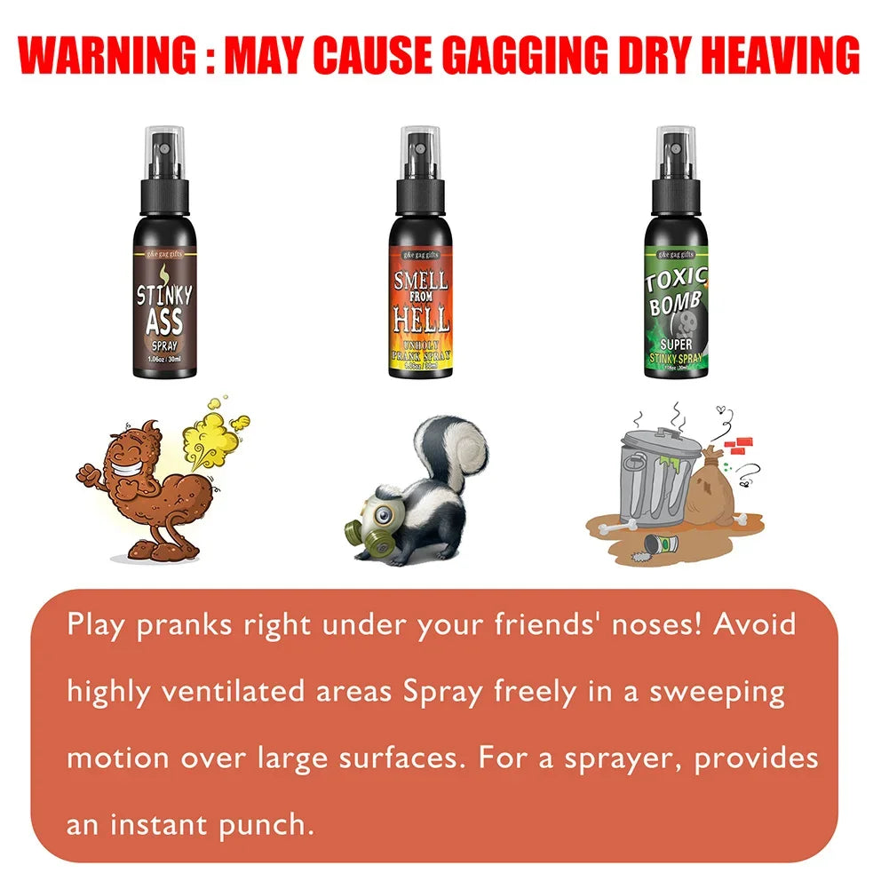 6pcs-1pcs 30ml Halloween Props Liquid Fart Spray Non Toxic Stink Bomb